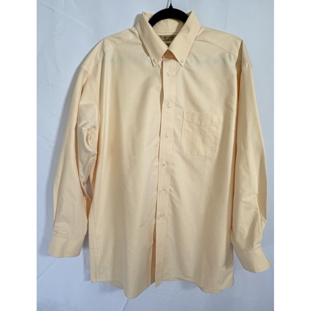 Round Tree & Yorke Gold Label Shirt Size 16 33 Long Sleeve‎ Button Collar Yellow
